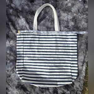 kate spade Navy and White Striped Canvas Tote